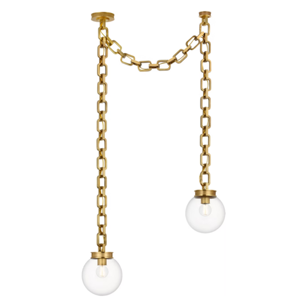 bellamy 2 light statement chain 12" globe chandelier